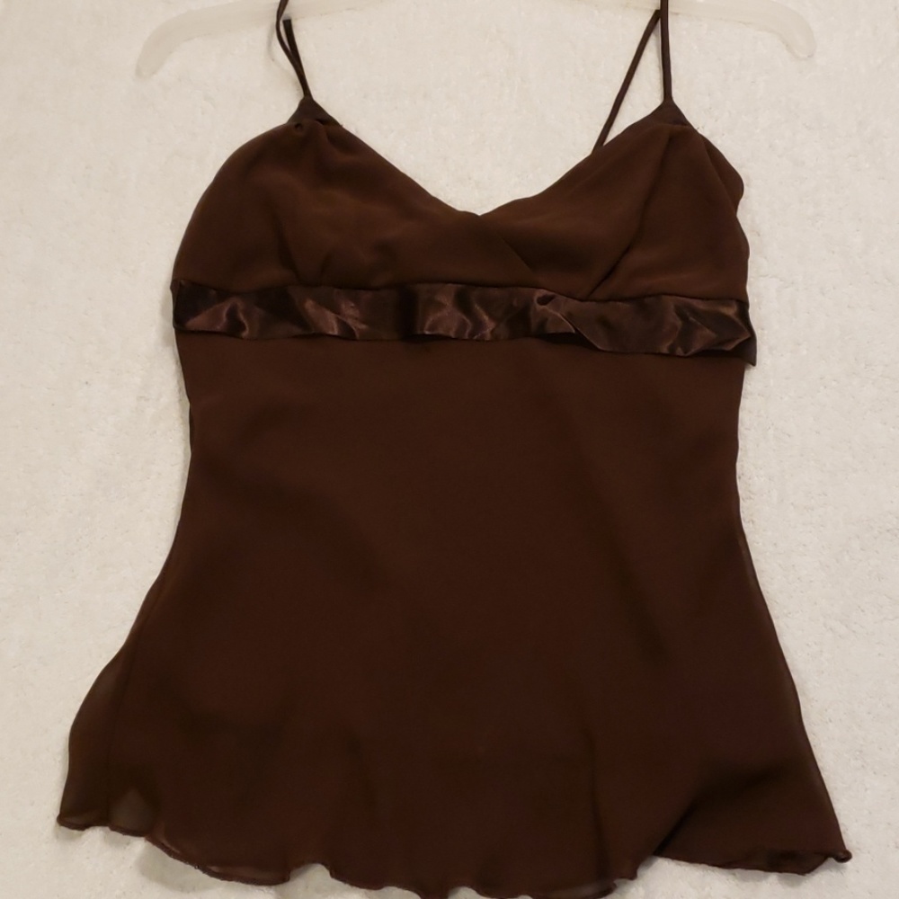 Brown lined camisole.  Low cut front.
